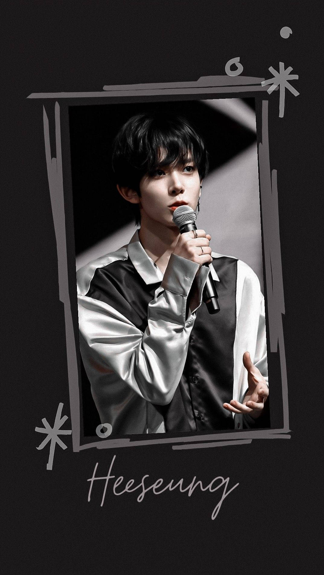 Enhypen Heeseung Black Aesthetic Phone Wallpaper