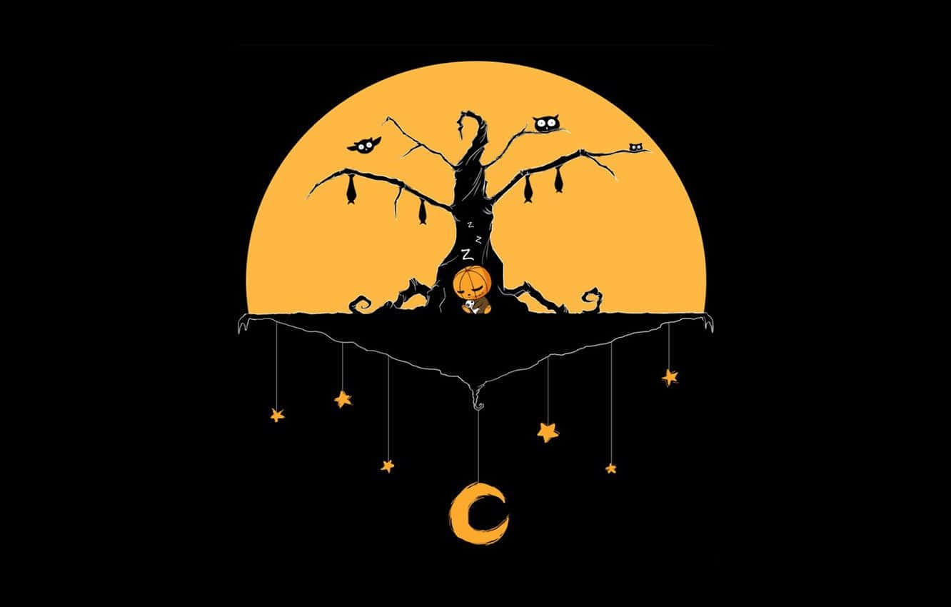 Enjoy A Scary Minimalist Halloween Wallpaper