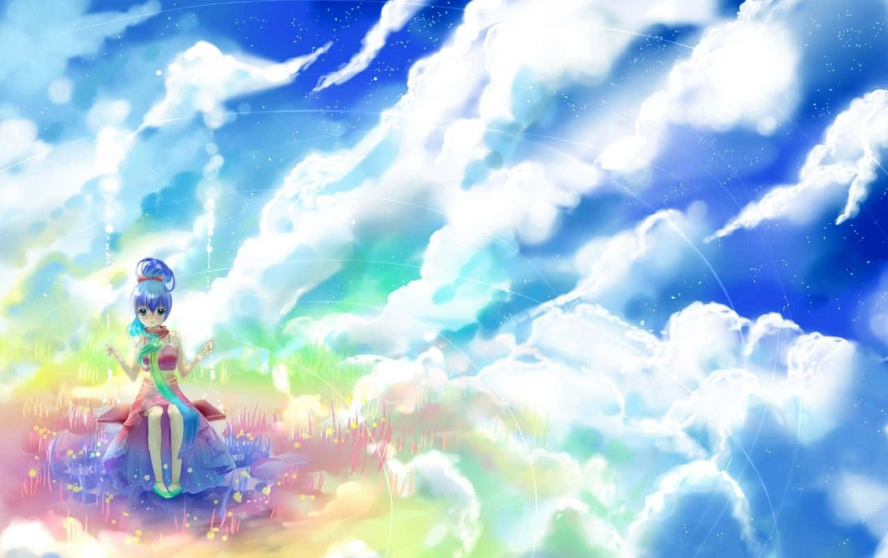 Enjoy The Beauty Of A Peaceful Anime Sky Wallpaper