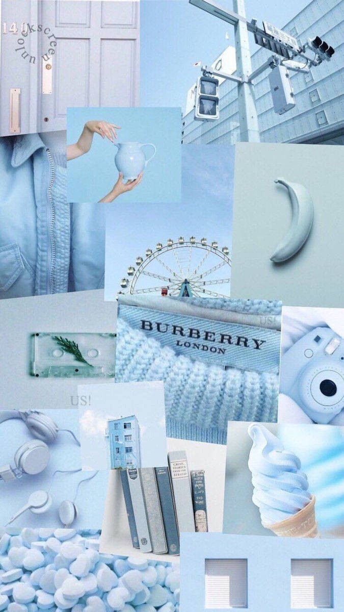 Enjoy The Beauty Of Blue In This Aesthetic Collage. Wallpaper