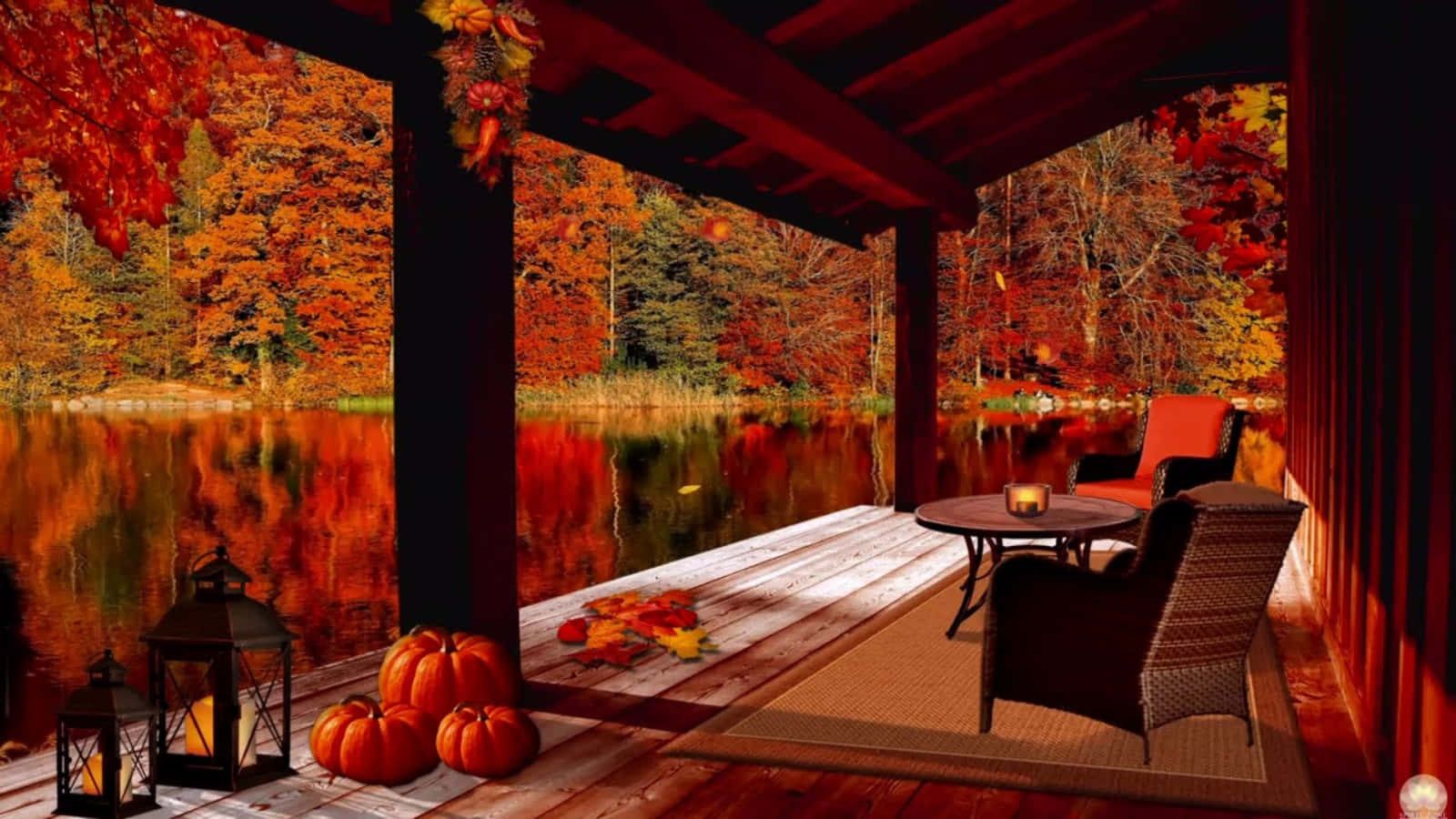 “enjoy The Peaceful View Of Cozy Fall Desktop” Wallpaper