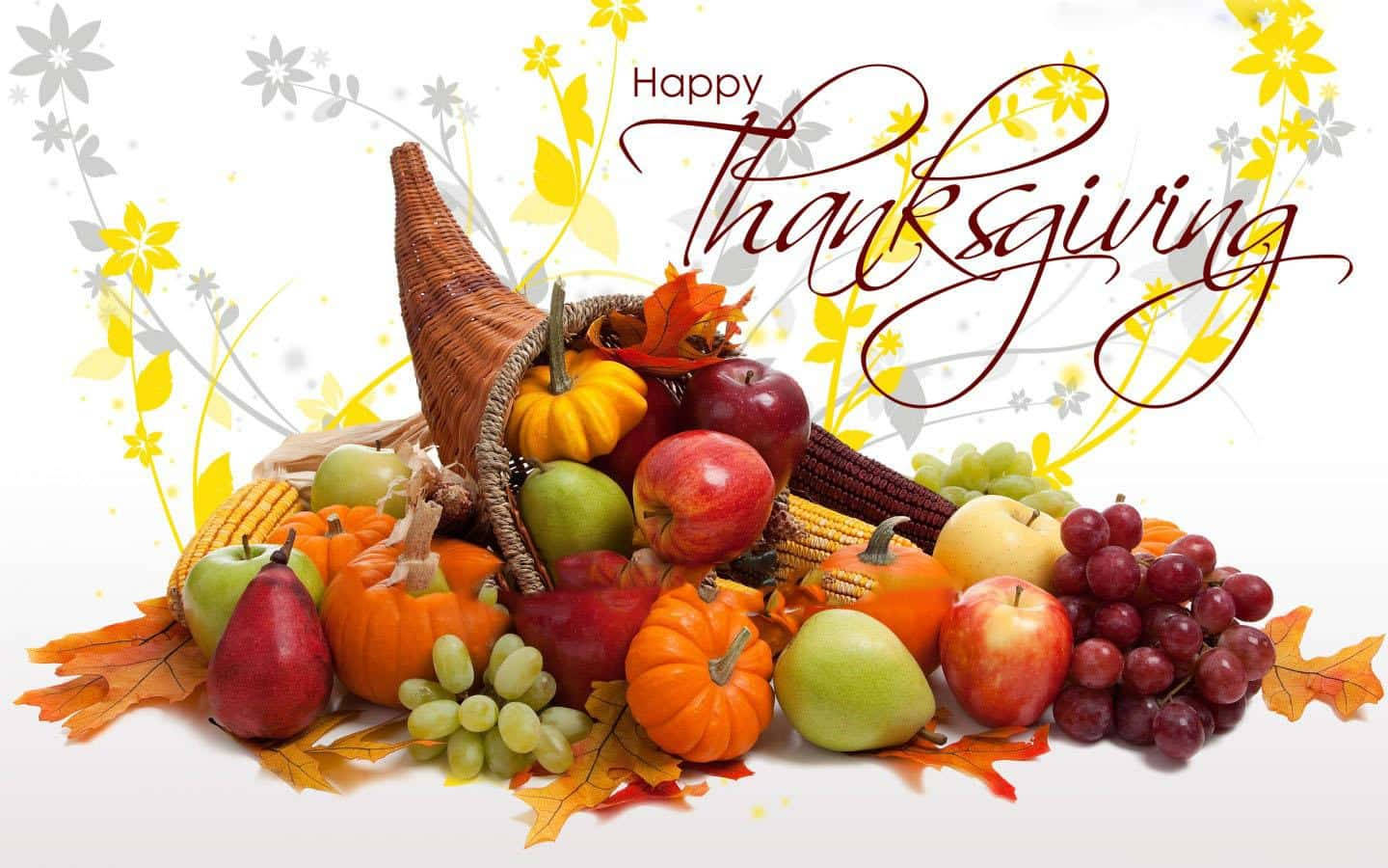 Enjoy The Season With A Plate Of Thanksgiving Fruits! Wallpaper