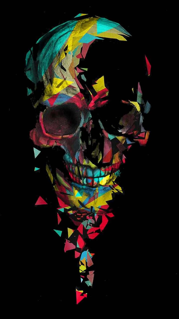 Enjoy Your Music In A Unique Fashion With A Skull Phone Wallpaper