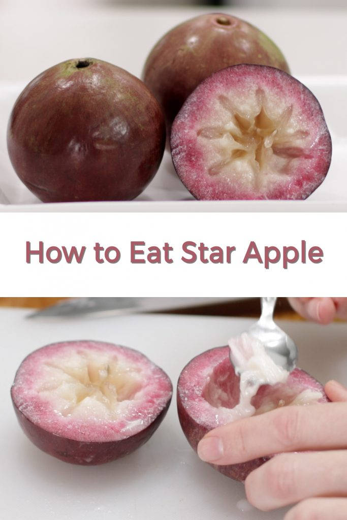 Enjoying The Juicy Richness Of A Star Apple Fruit Wallpaper