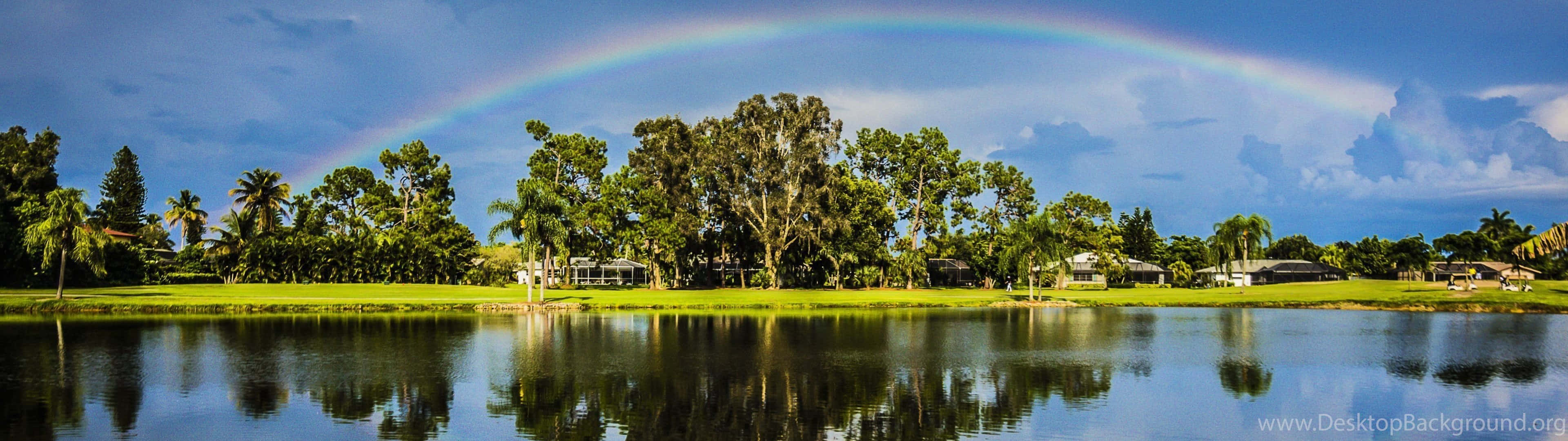 Enjoying The Moment – An Athlete Enjoys The Thrill Of A Golf Course Wallpaper