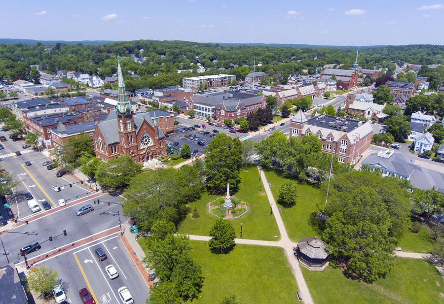 Enjoying The Scenic Views Of Natick Common In Massachusetts Wallpaper