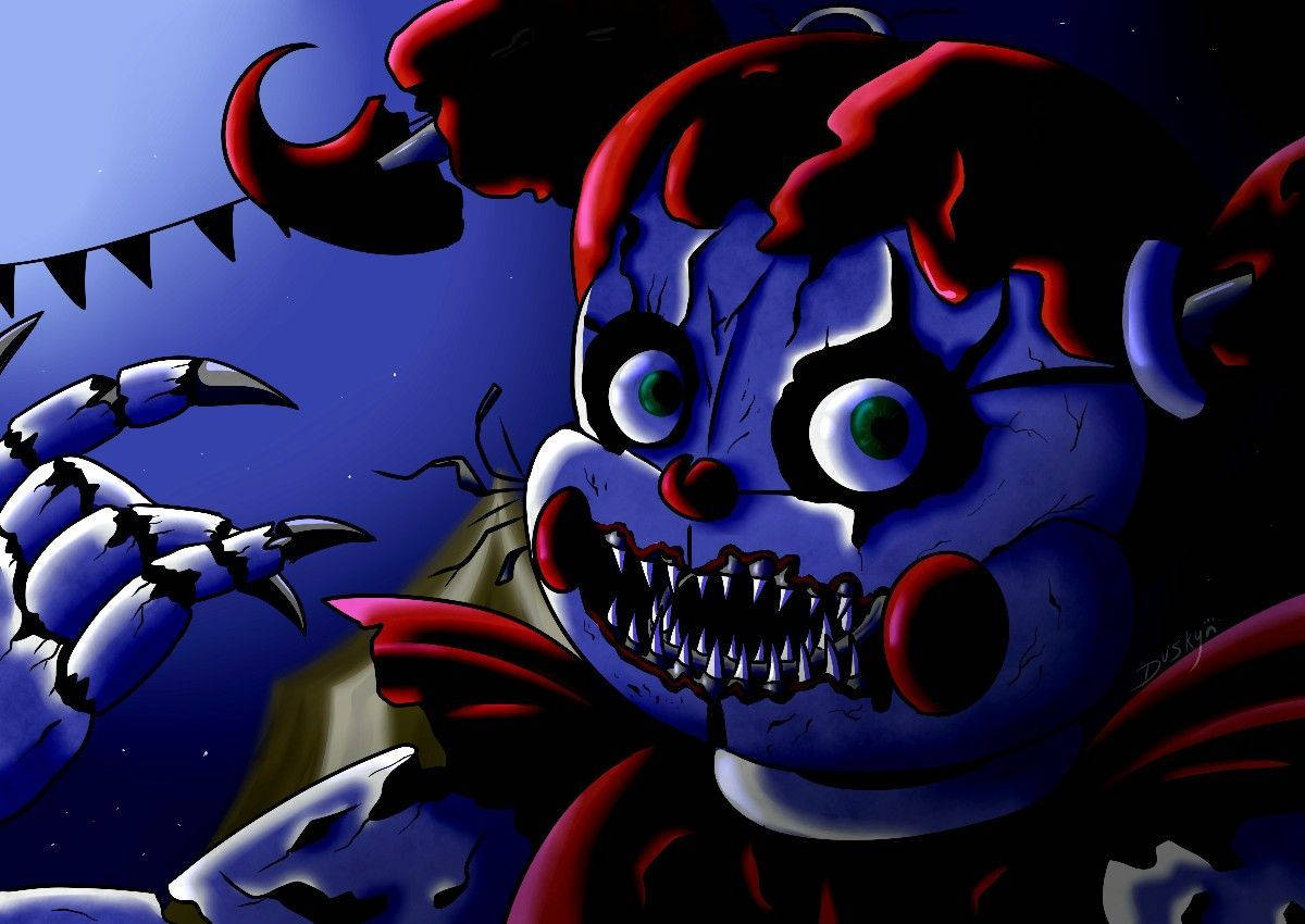 Enthralling Circus Baby With Glassy Eyes And Claw Wallpaper