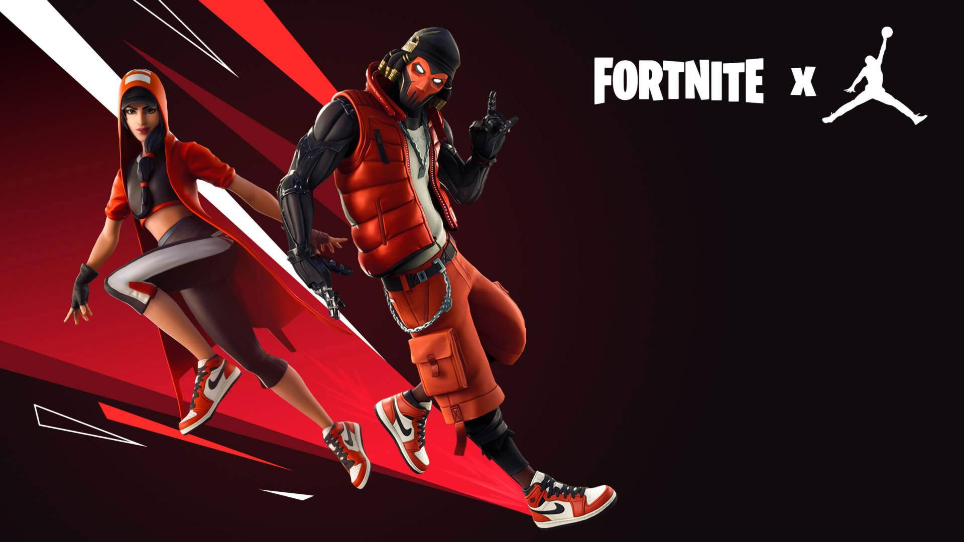 Epic Fortnite Skin In Red Jordan Aesthetic Wallpaper