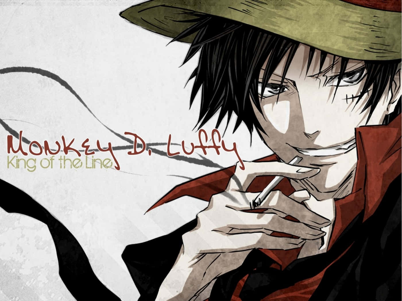 Epic Luffy One Piece Cigarette Wallpaper