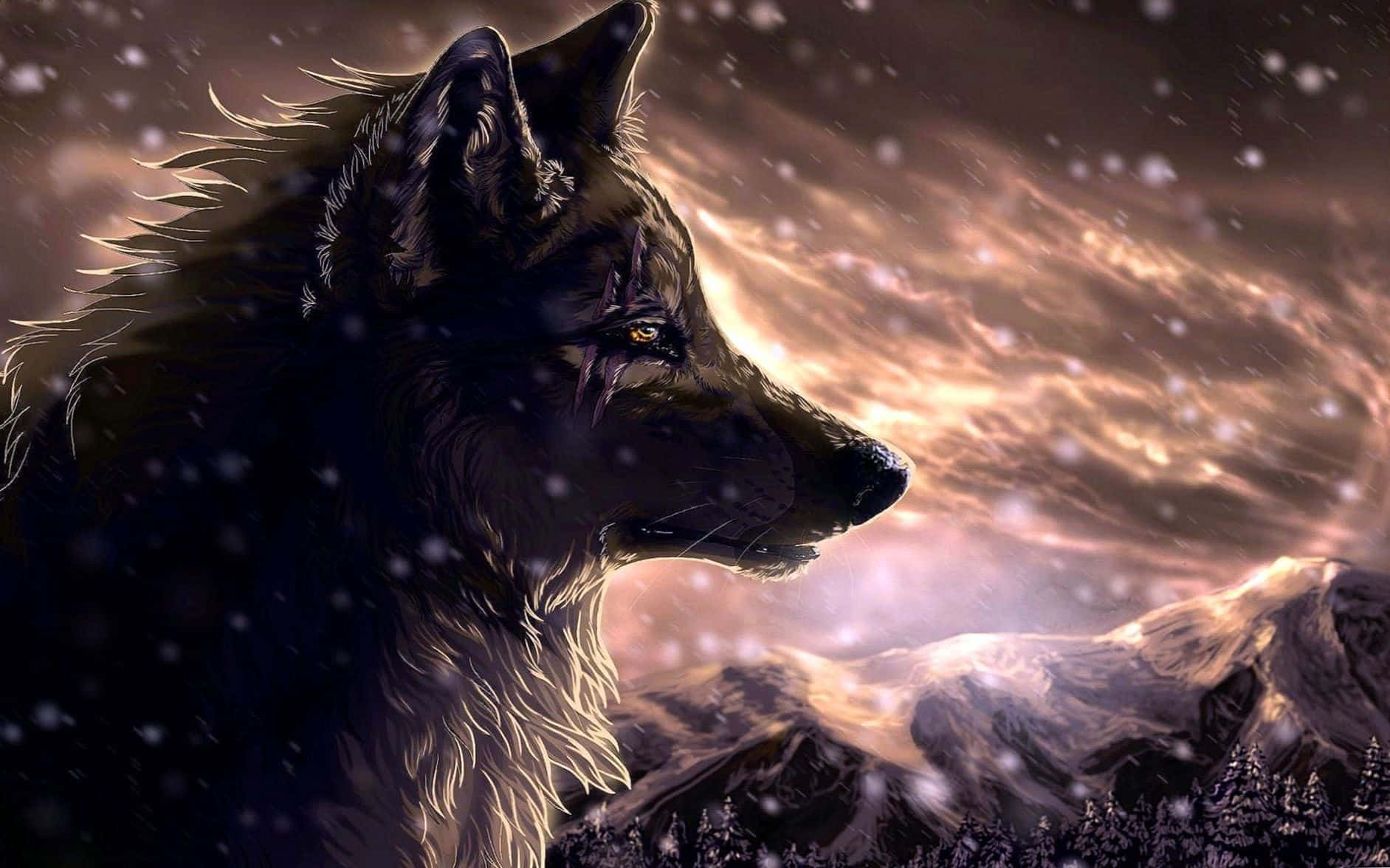 Epic Wolves In Blizzard Wallpaper