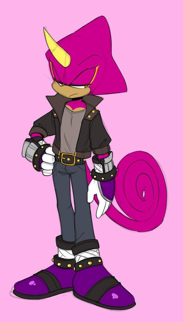 Espio The Chameleon Pink Background Wallpaper