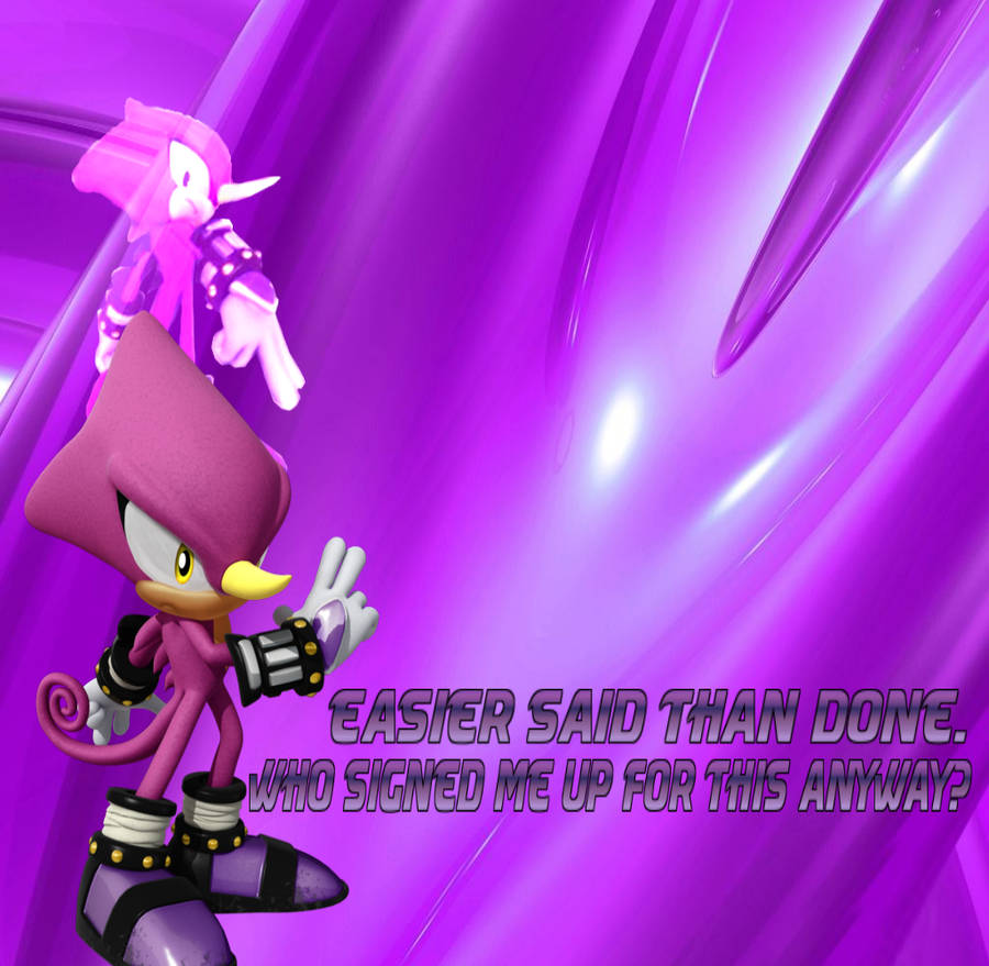 Espio The Chameleon Purple Quote Wallpaper