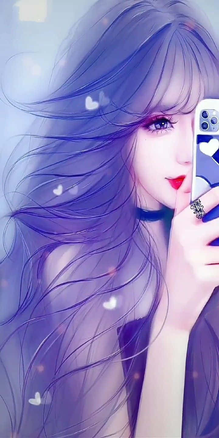 Ethereal Purple Pretty Girl Wallpaper