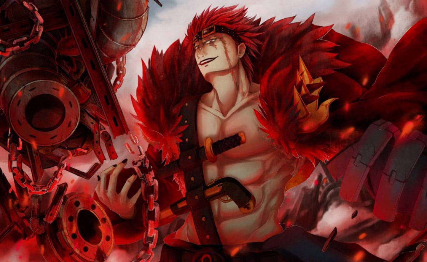 Eustass Kid Fiery Red Art Wallpaper