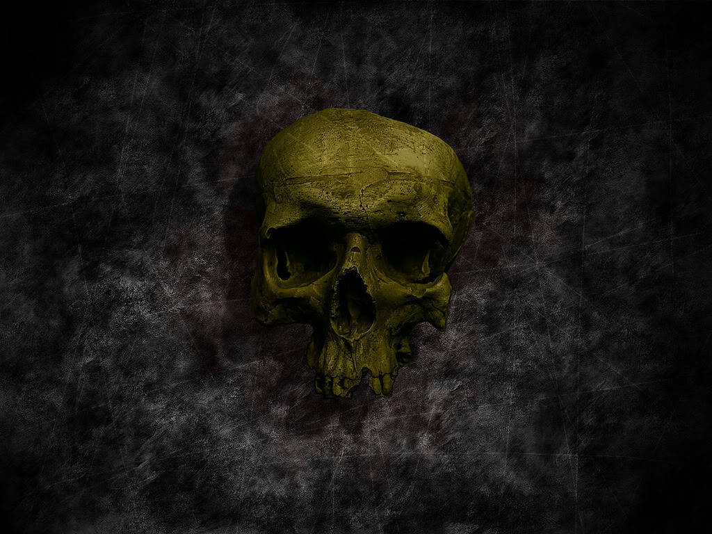 Evil Green Skull Wallpaper