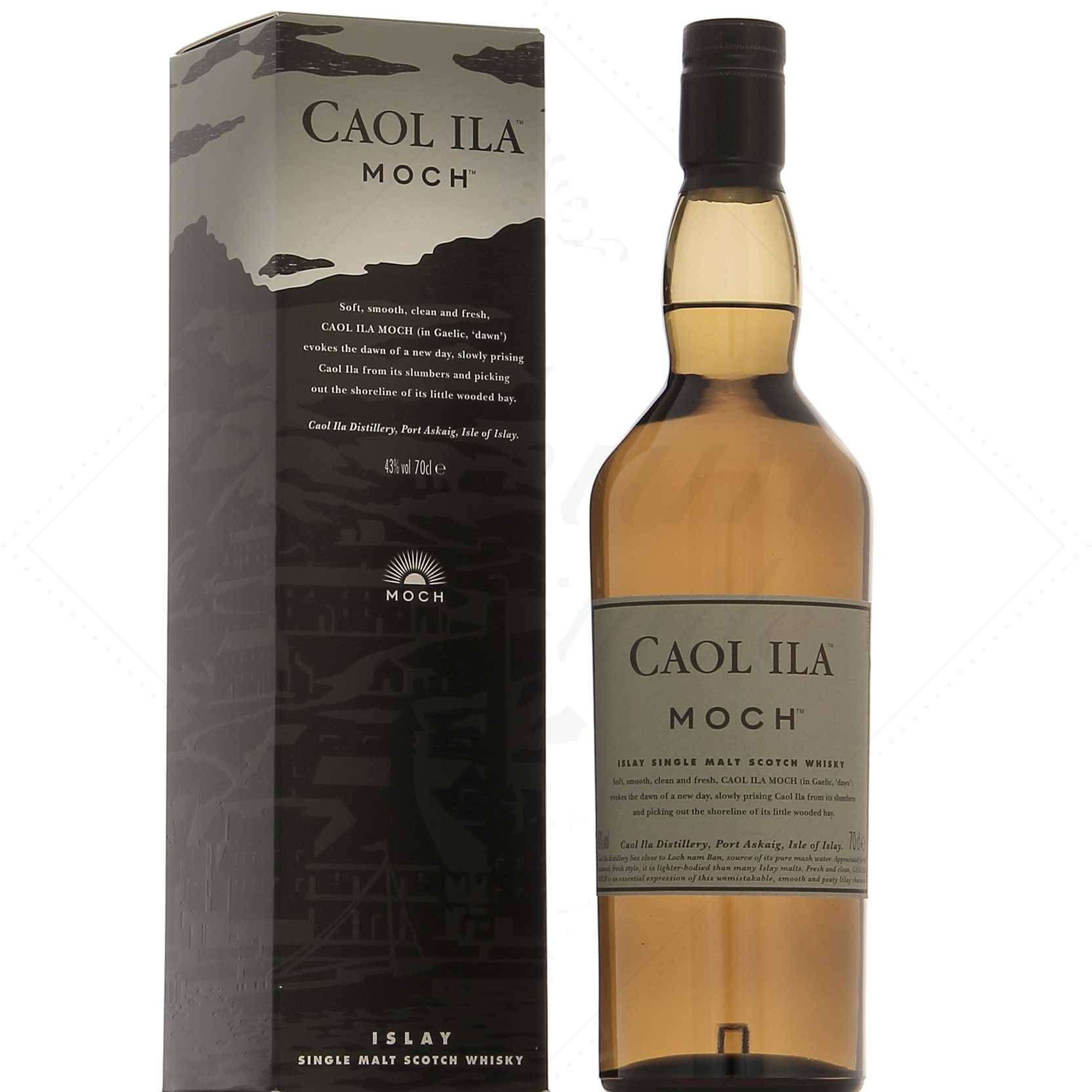 Exclusive Caol Ila Moch Whiskey With Branded Packaging Wallpaper