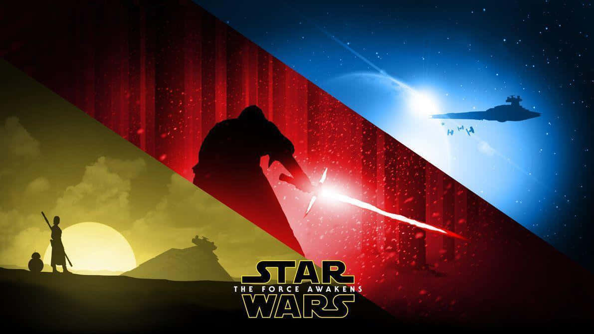 “experience An Epic Adventure In The Force Awakens” Wallpaper