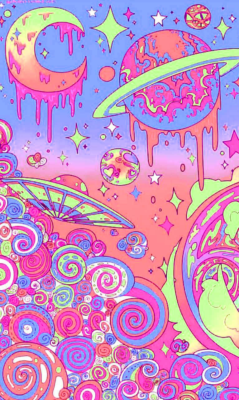 Experience The Magic Of The Trippy Stoner Scene Wallpaper