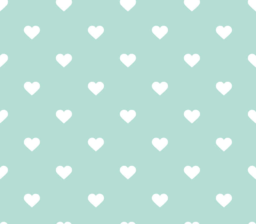 Express Your Heart Out With This Cheerful & Sweet Mint Green Hearts Wallpaper! Wallpaper