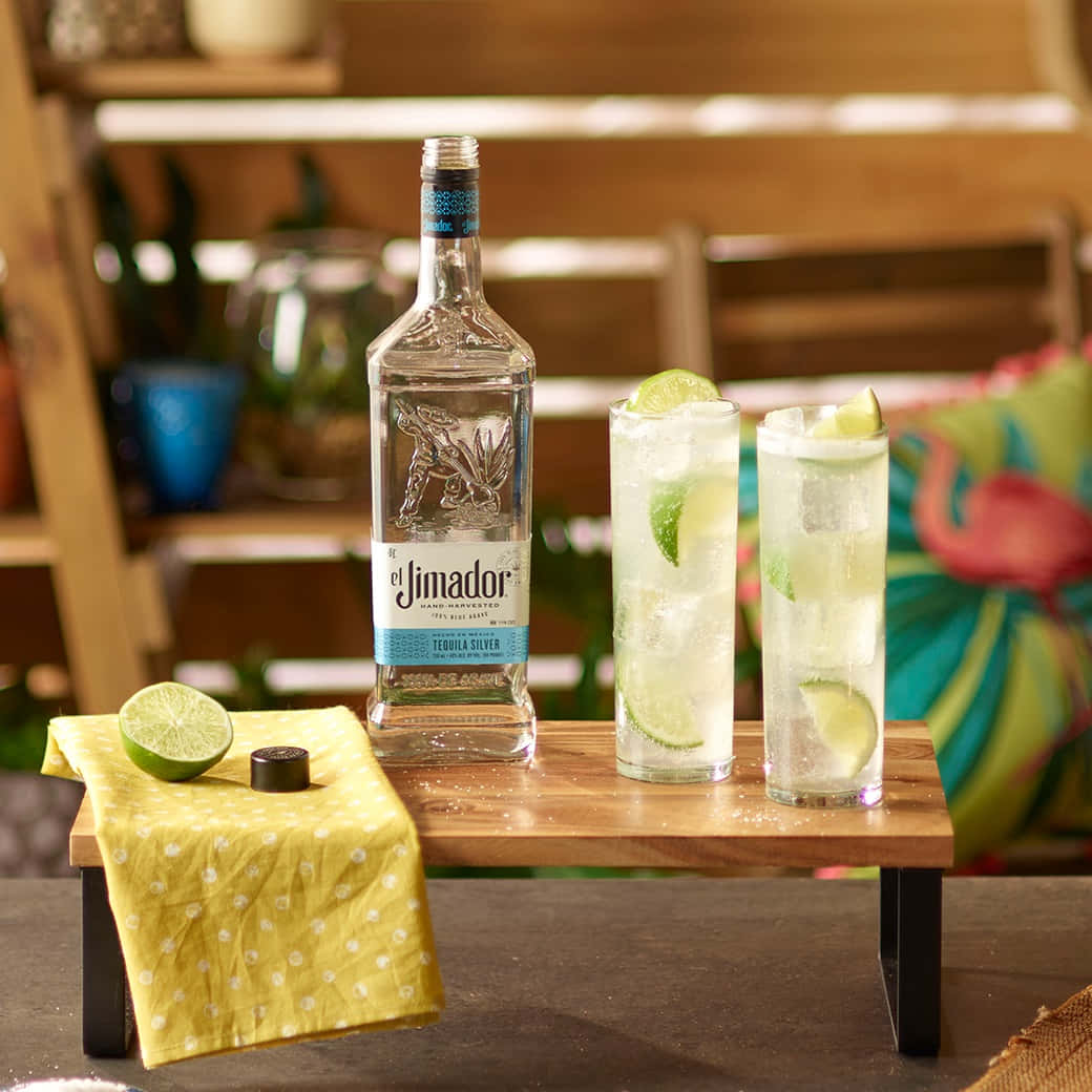 Exquisite El Jimador Silver Tequila Cocktail With Lime Wallpaper