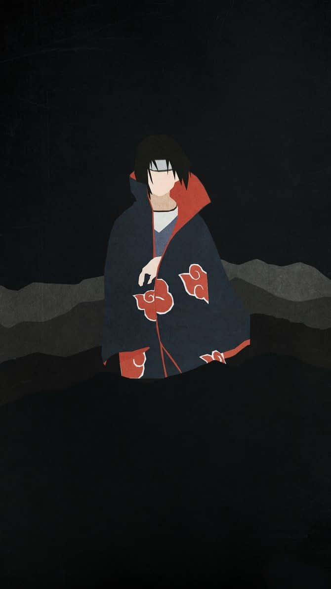 Faceless Style Itachi Aesthetic Wearing Akatsuki Cloud Robe Wallpaper