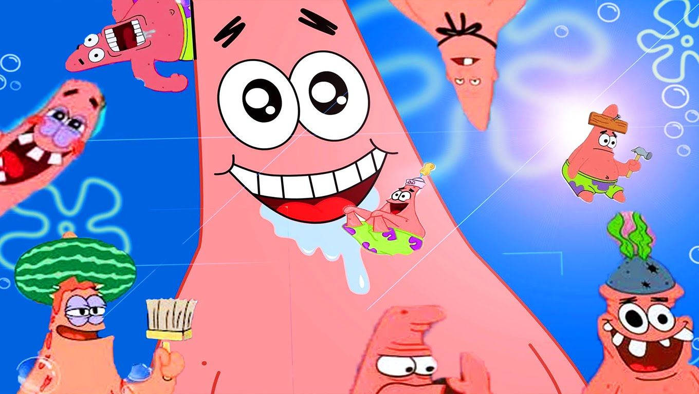 Faces Of Patrick Star Wallpaper