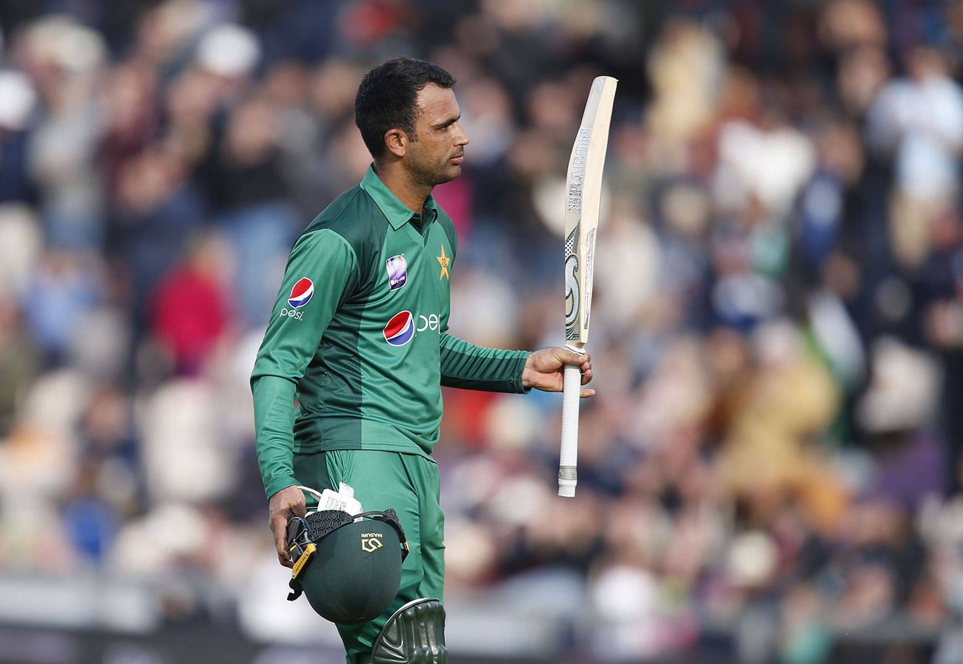 Fakhar Zaman Helmet And Bat Wallpaper