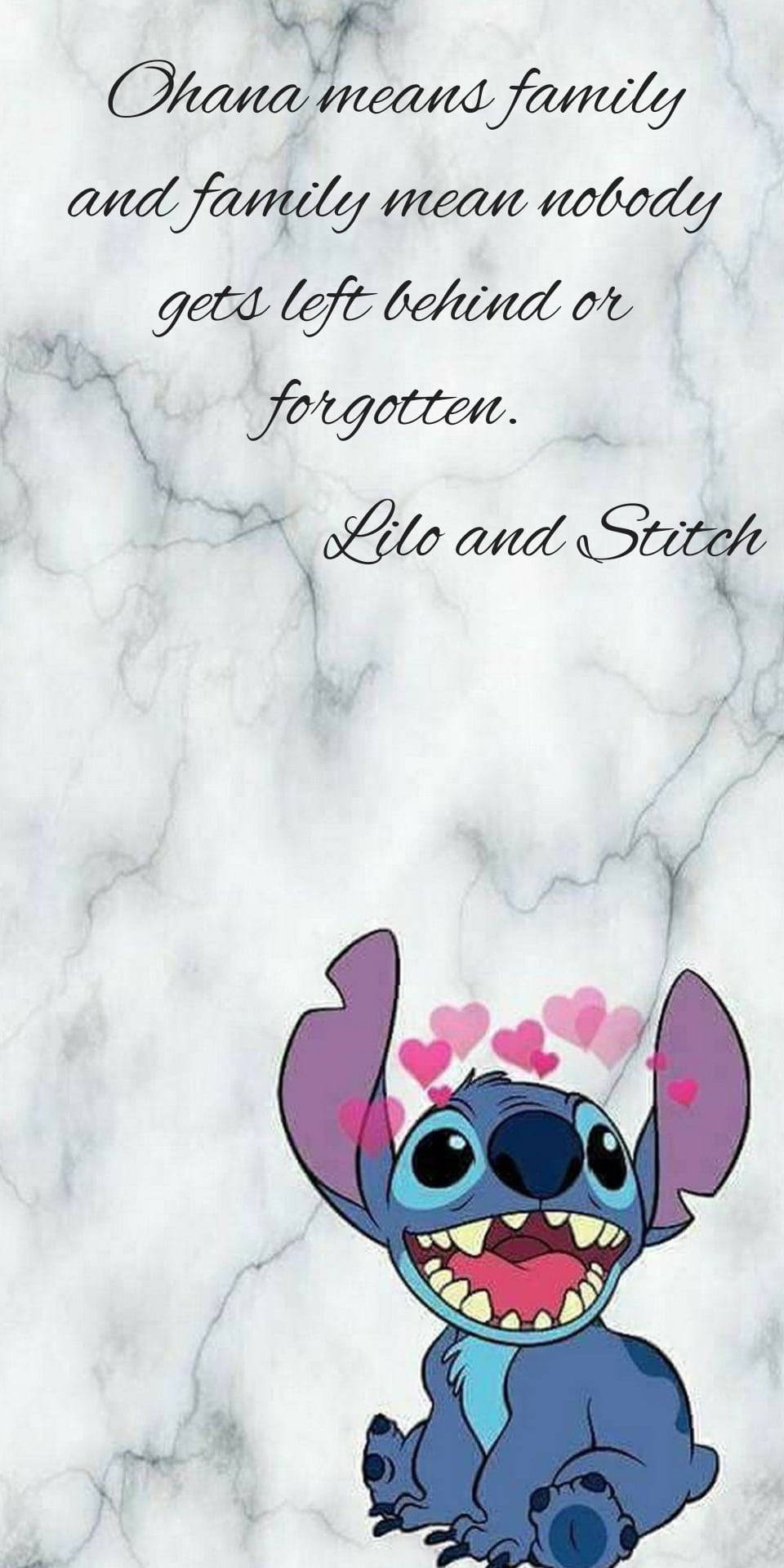 Fancy Marble Aesthetic Stitch Ohana Wallpaper