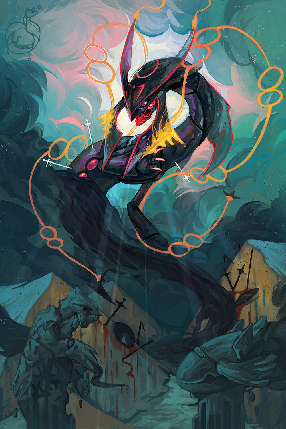 Fear The Wrath Of Shiny Rayquaza Wallpaper