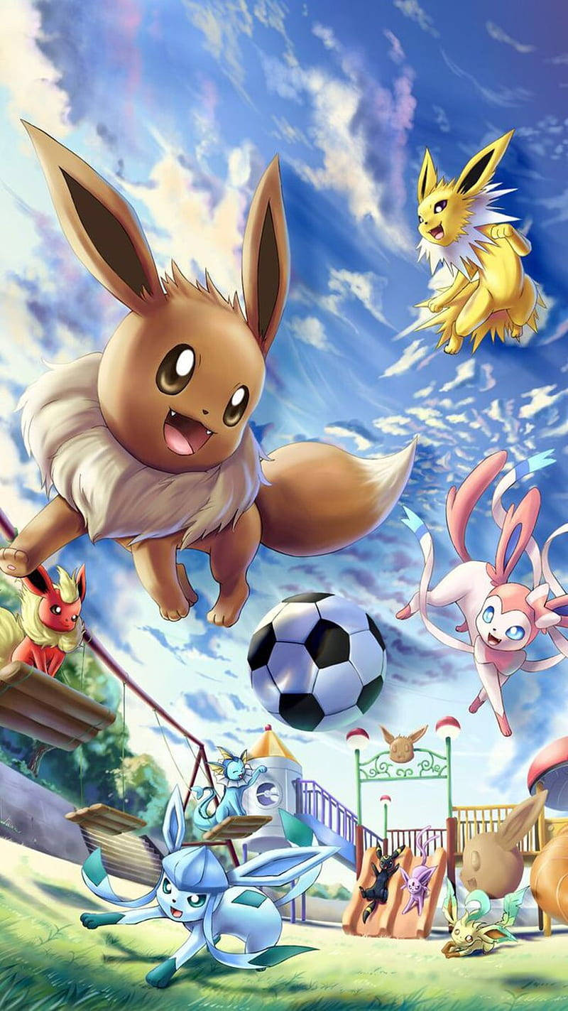 Feel The Power Of Eevee With The Sleek And Stylish Design Of The Iphone! Wallpaper