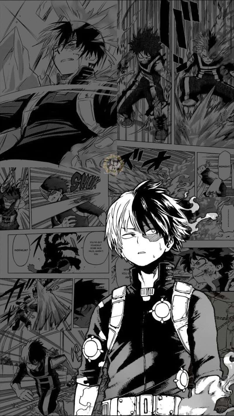 Feeling The Strength Of Todoroki Black Wallpaper