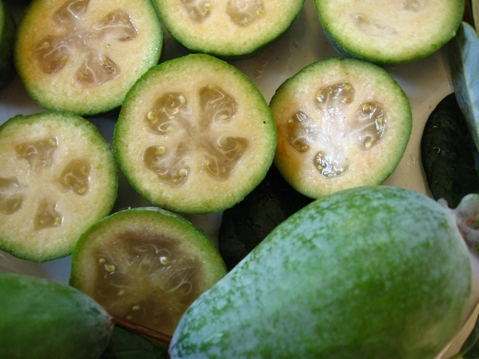 Feijoa Sliced Into Pieces Wallpaper