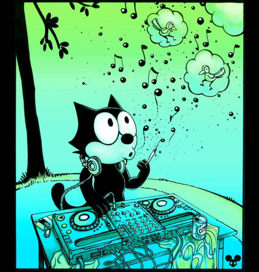 Felix The Cat As Music Dj Wallpaper