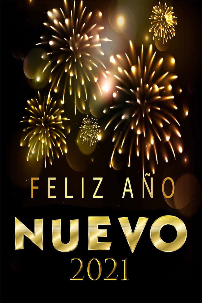 Feliz Ano Nuevo2021 Fireworks Celebration Wallpaper