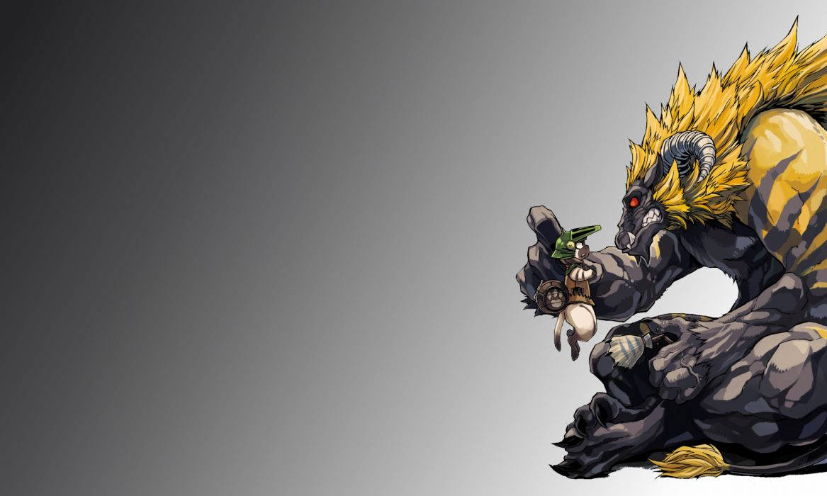 Ferocious Rajang On A Gray Background Wallpaper