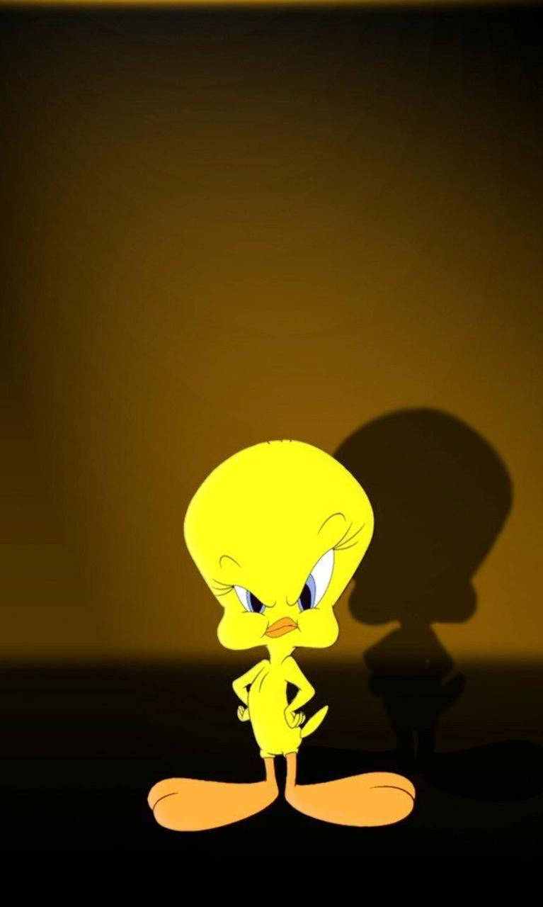 'fierce Expression Of Tweety Bird Under The Spotlight' Wallpaper