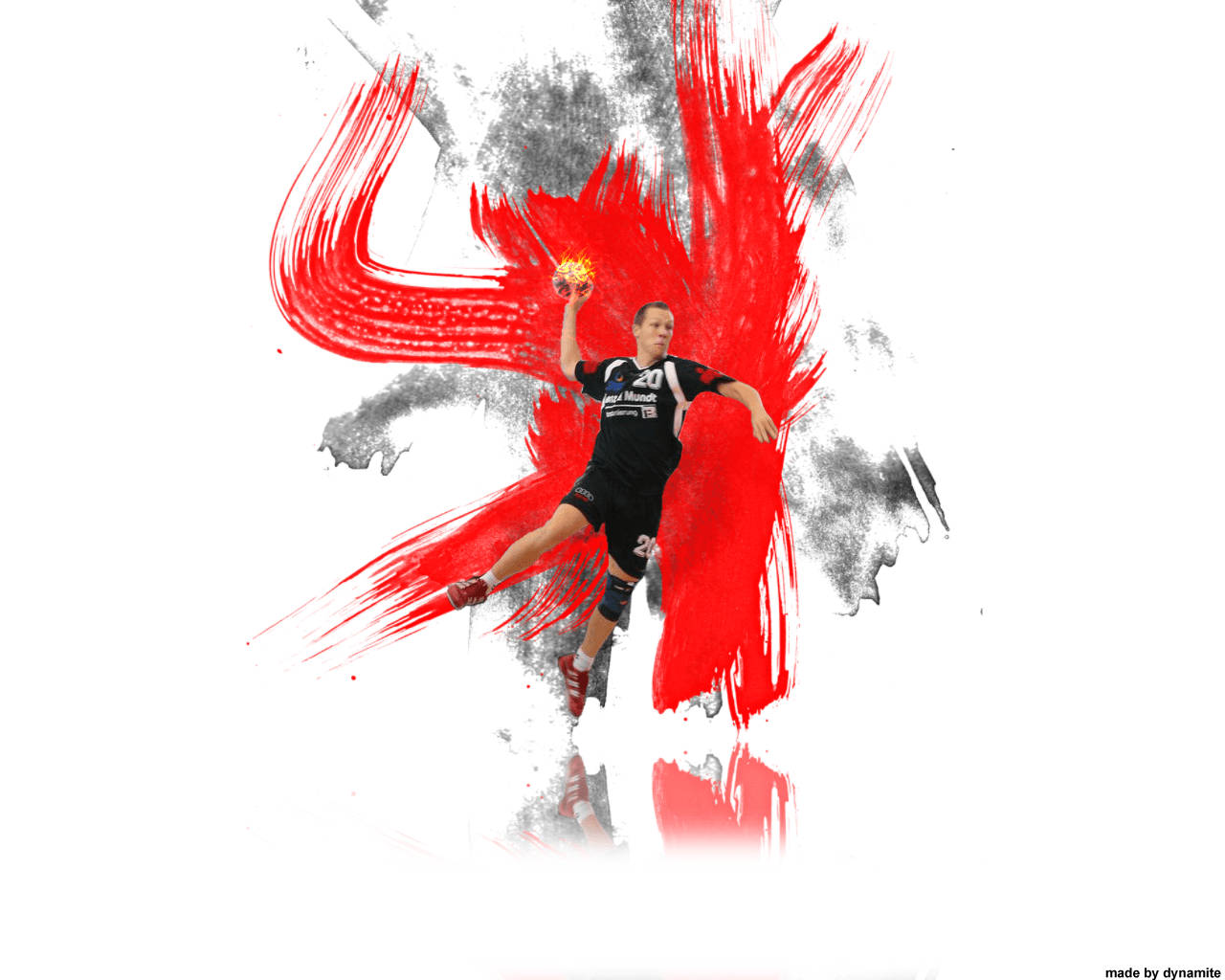 Fiery Handball Art Wallpaper