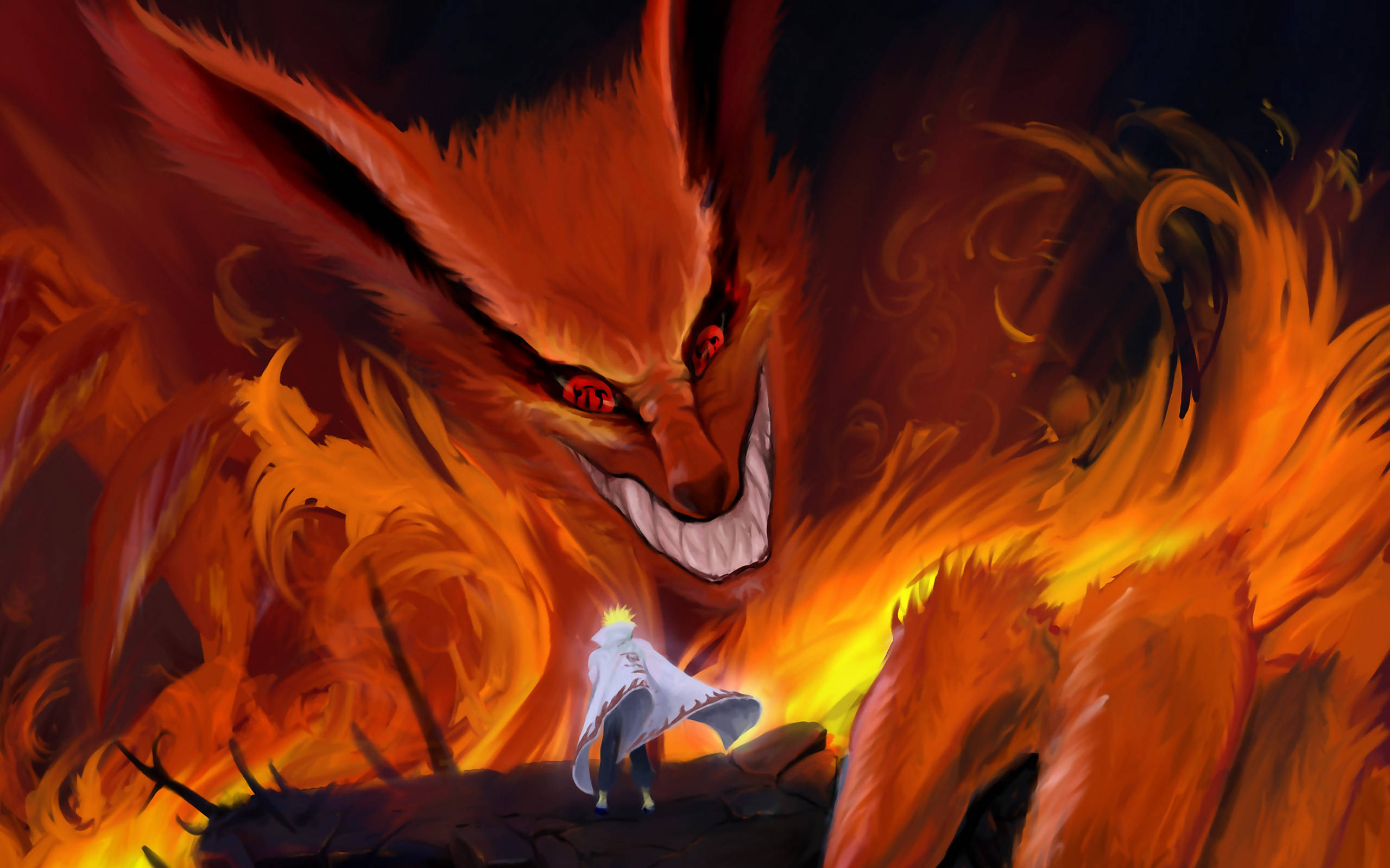 Fiery Naruto Kurama Over Uzumaki Wallpaper