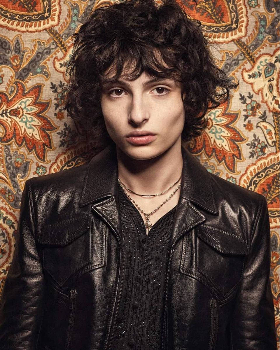 Finn Wolfhard In Leather Wallpaper