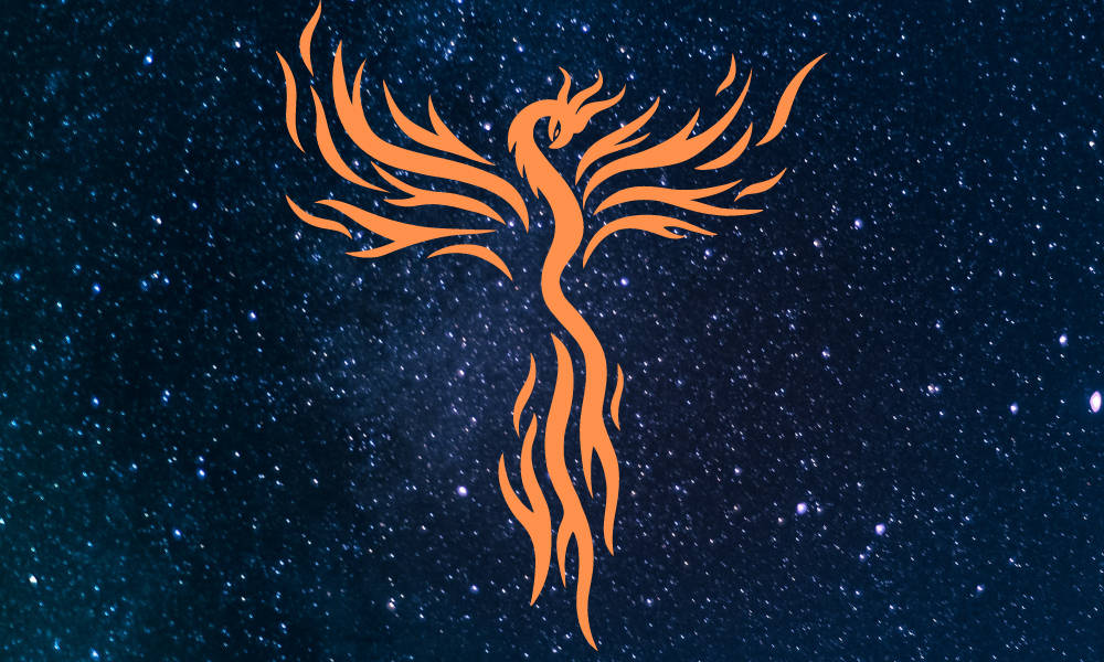 Fire Wings In Starry Night Wallpaper