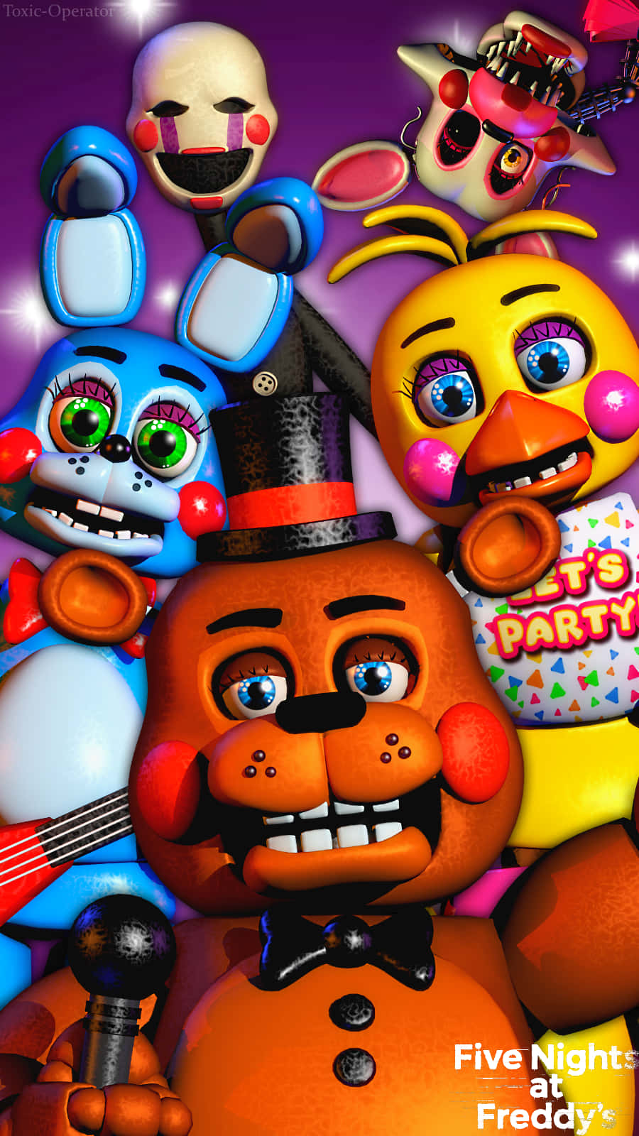 Five Nights At Freddy's Game Display On Iphone Wallpaper