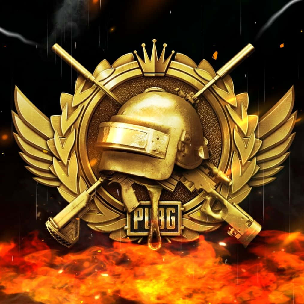 Flaming Conqueror Icon From The Popular Game Pubg Wallpaper