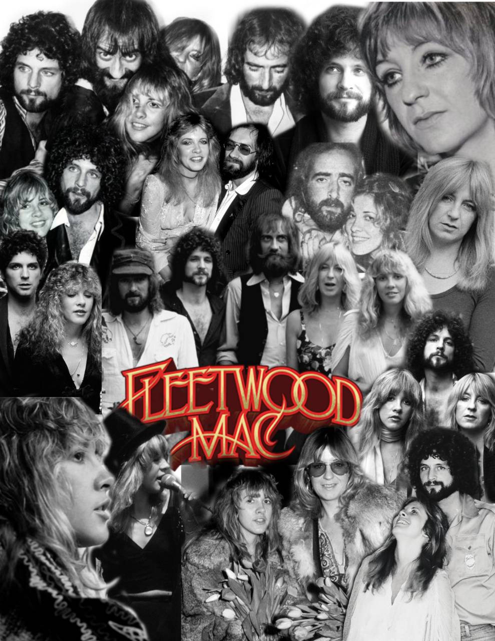 Fleetwood Mac Vintage Collage Wallpaper