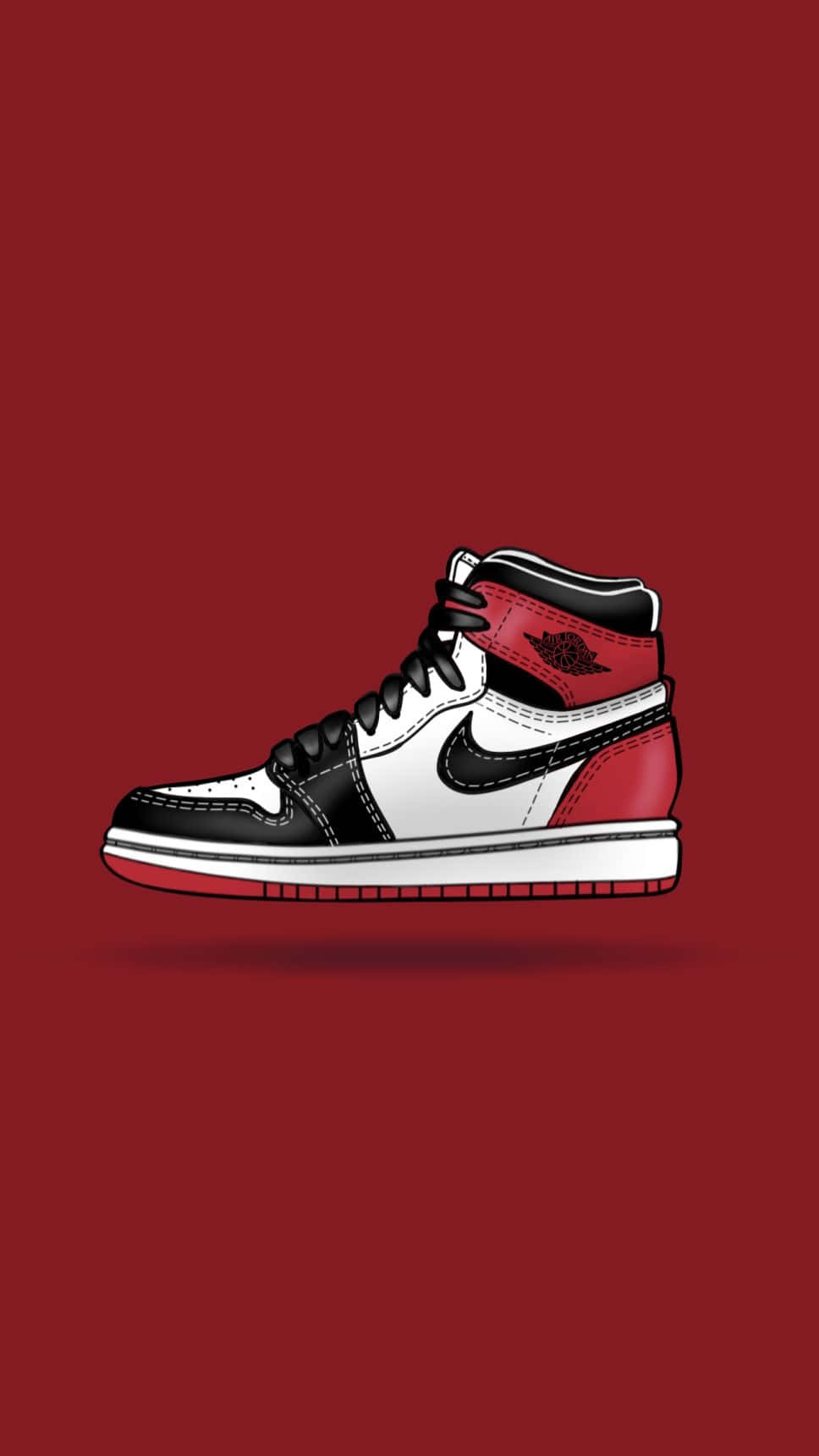 Floating Red Nike Jordan Air 1 Shoe Wallpaper