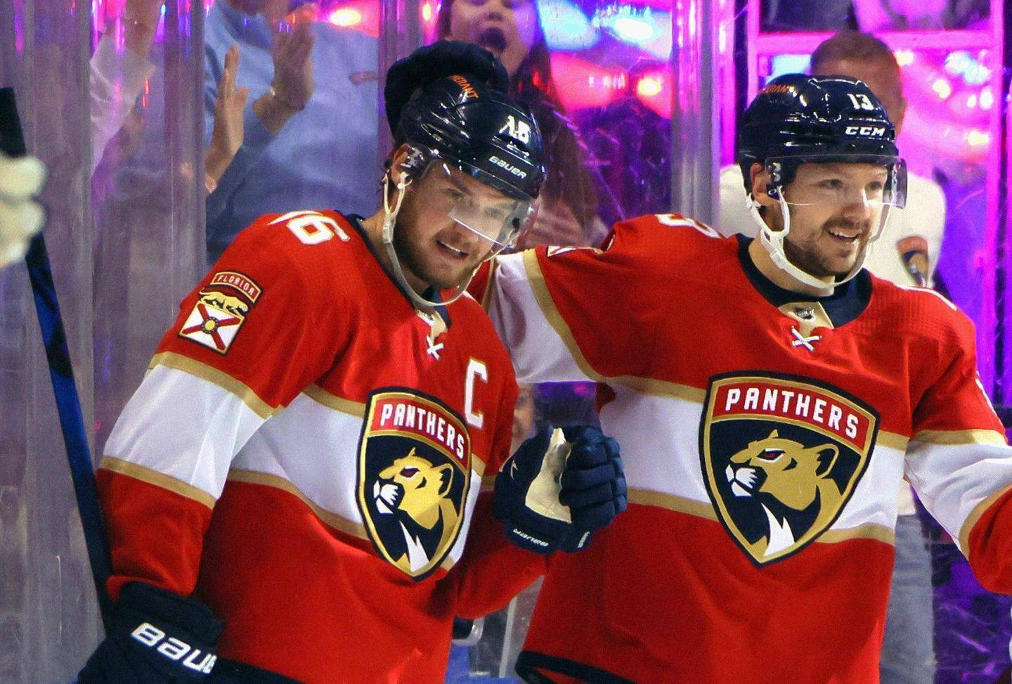 Florida Panthers Aleksander Barkov And Jonathan Huberdeau Wallpaper