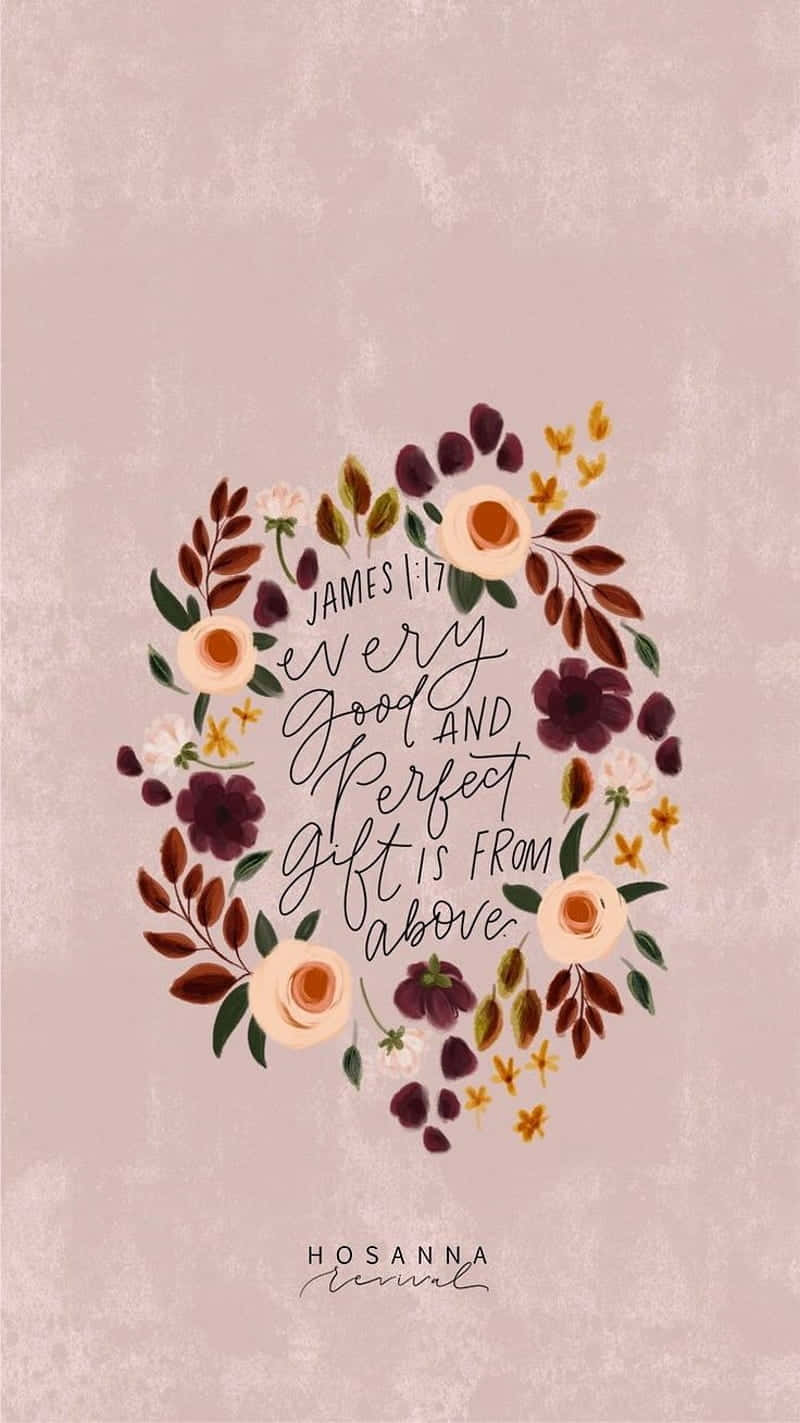 Flower Crown Girly Bible Verse Wallpaper