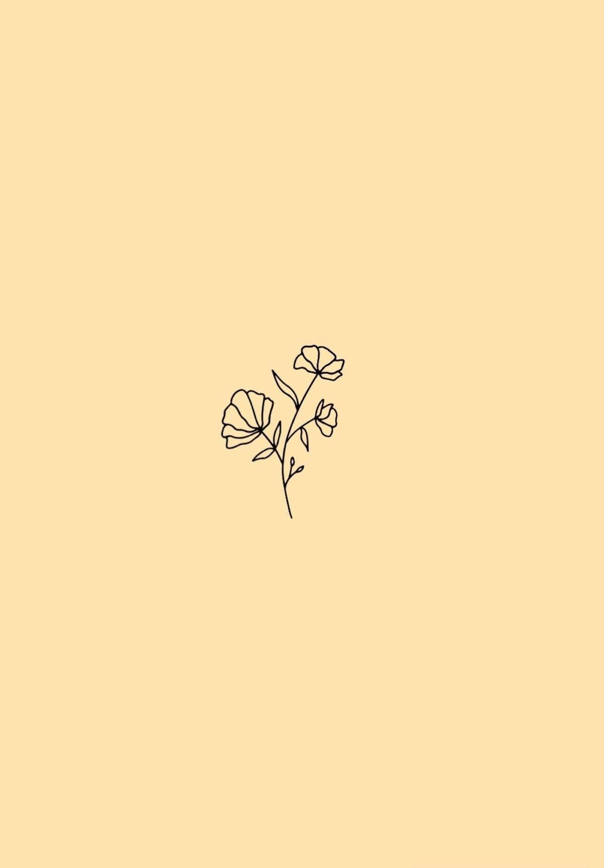 Flower Pastel Yellow Aesthetic Wallpaper