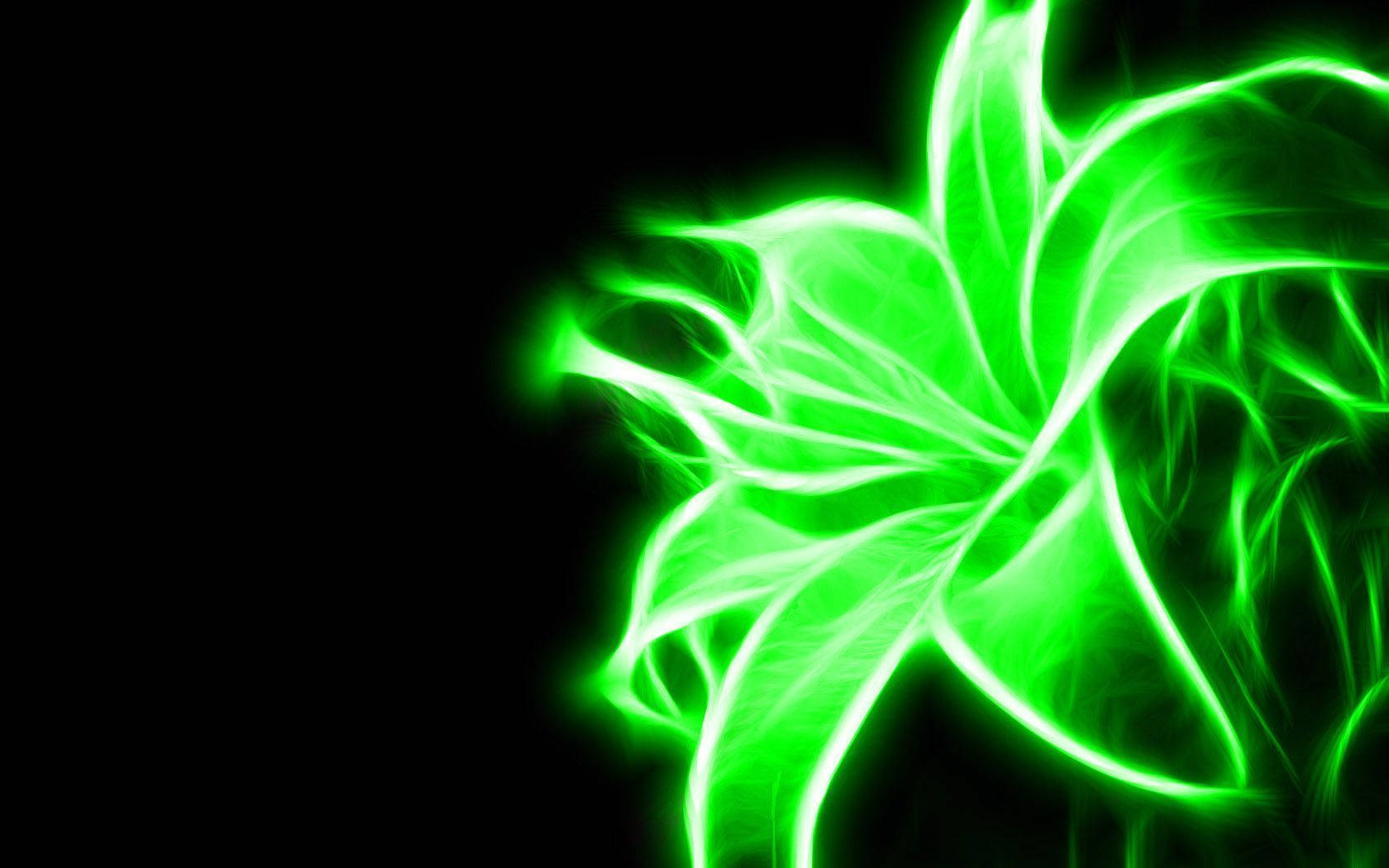 Flower-shaped Green Fire Wallpaper