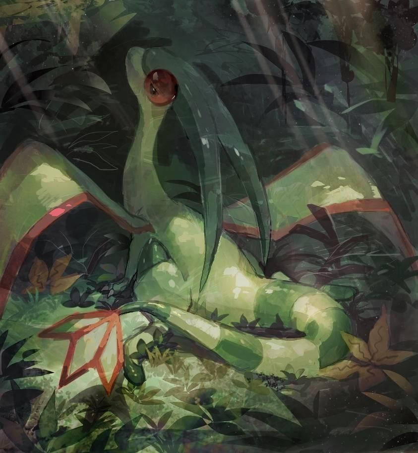 Flygon In A Dark Forest Wallpaper