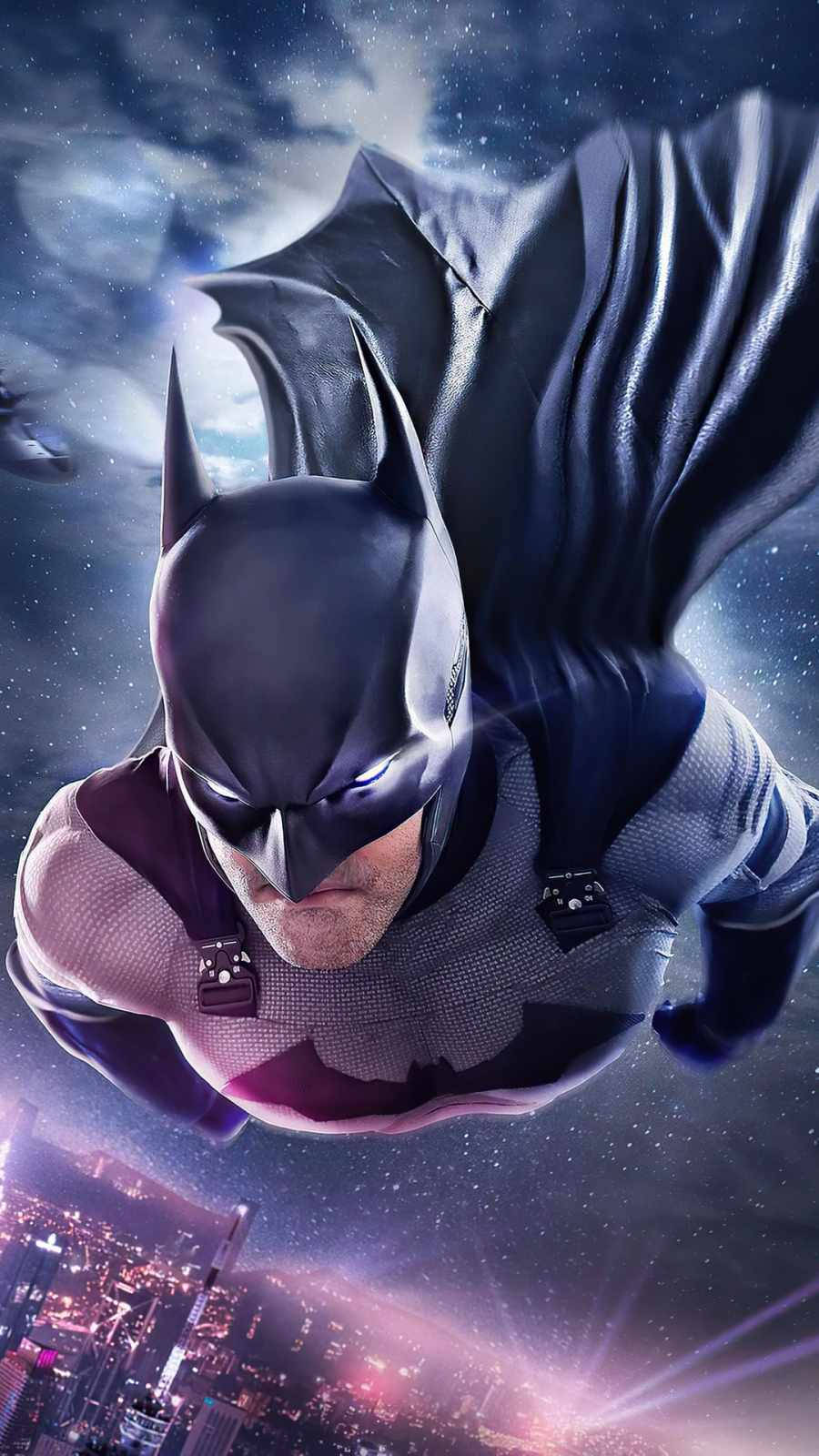 Flying Batman Arkham Iphone Close-up Wallpaper